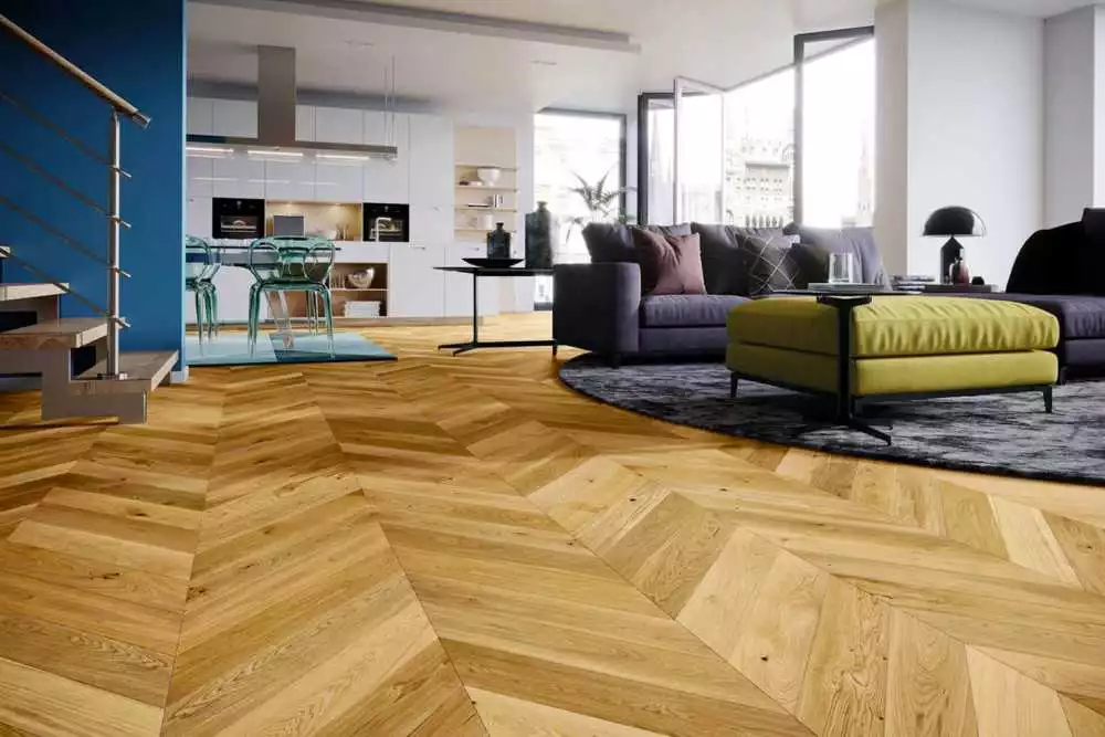 Parquet massif chêne Point De Hongrie Rustique Vernis naturel, parquet massif pas cher