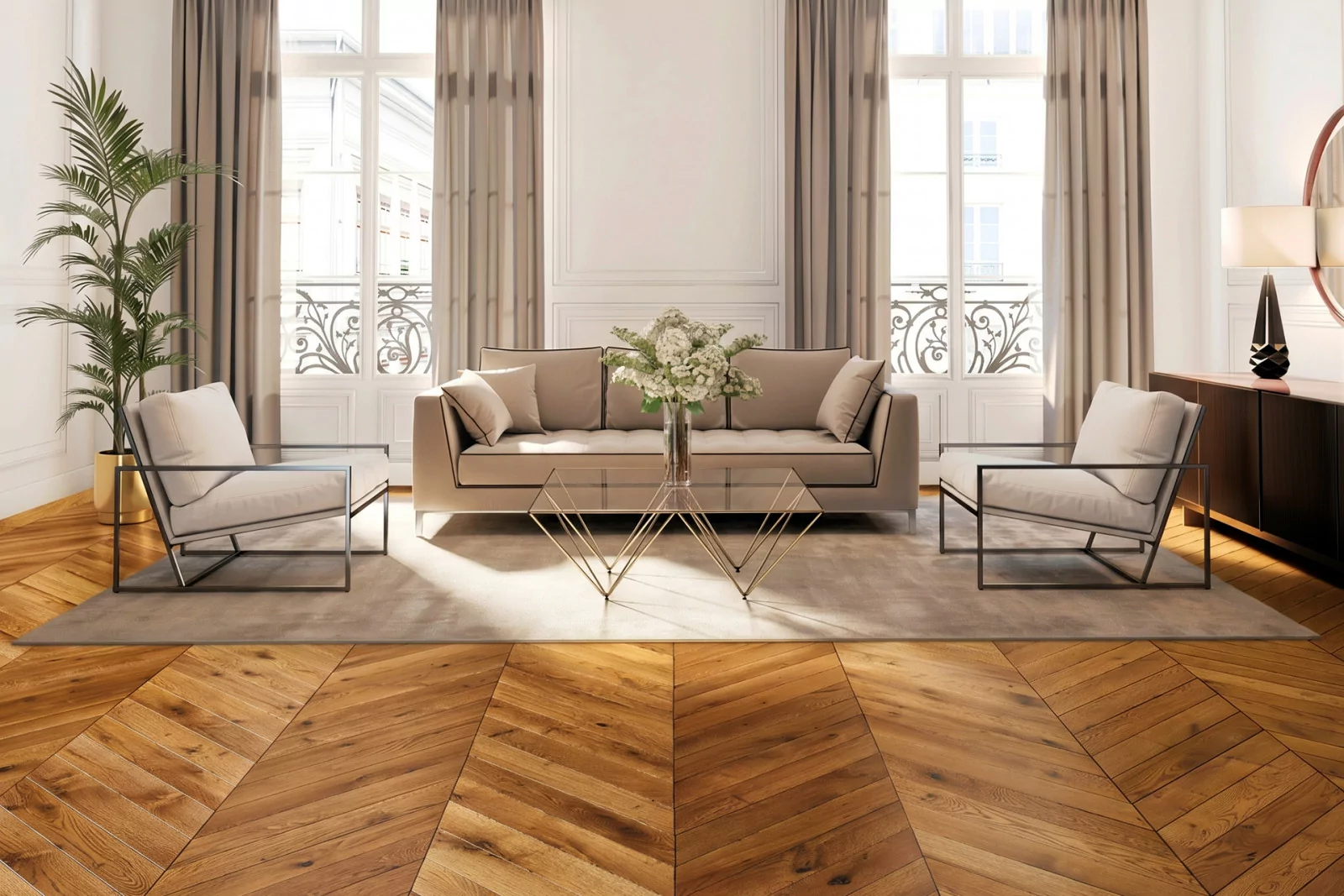 Parquet massif chêne Point de hongrie Doré Antique (PA5), parquet massif pas cher