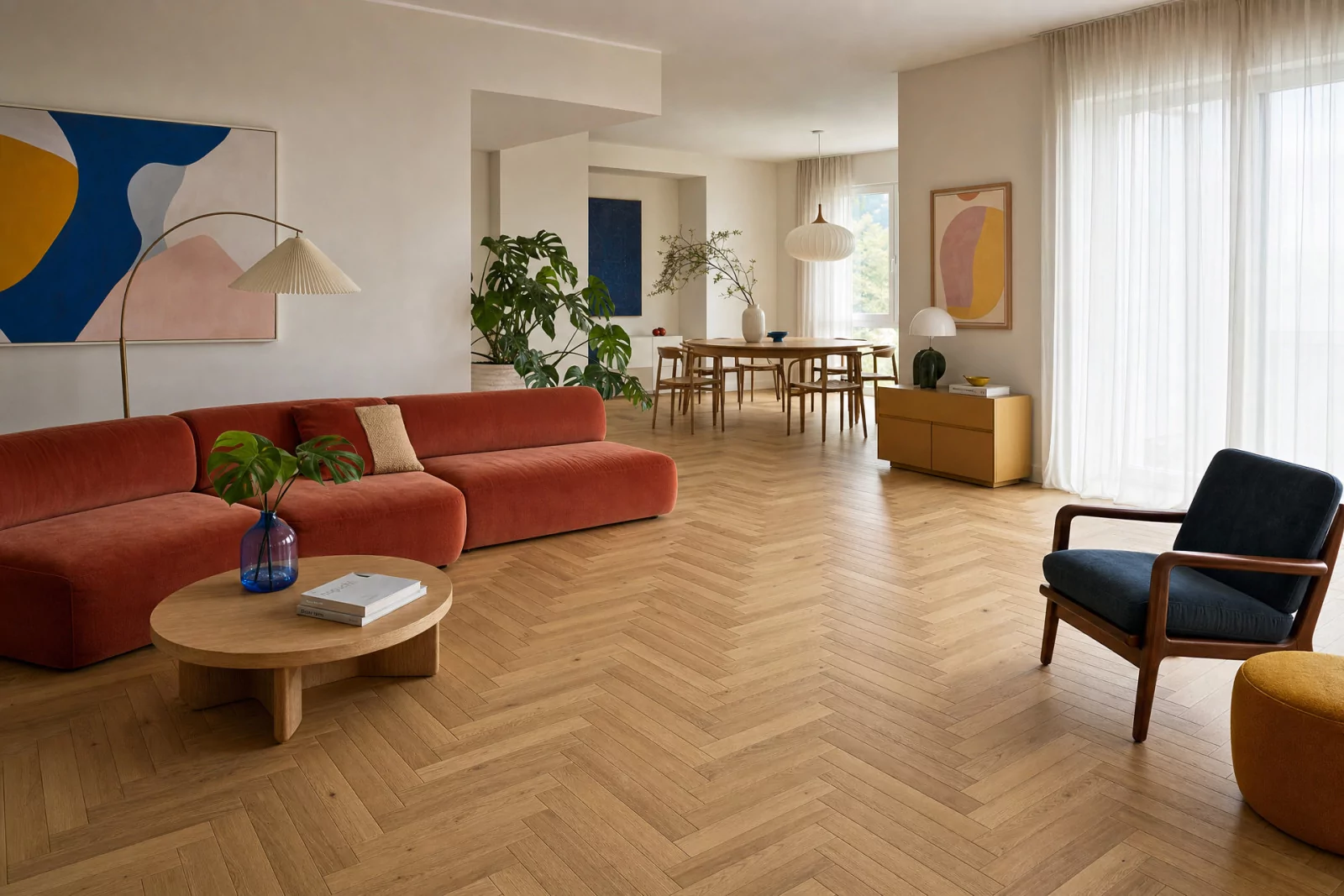 Parquet contrecollé chêne Bâton rompu authentic Chubby 90